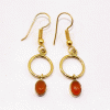 Beautiful Carnelian Cab Earring O - JBE999 Newest Collection Oval Shape With 18ct Gold Plating Dangle Earring